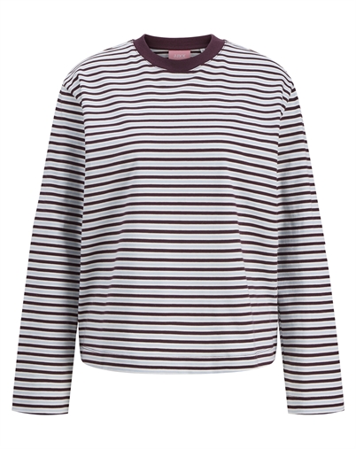 JJXX - JXSophia Boxy Stripe Langarmshirt - Winetasting/Vanilla Ice